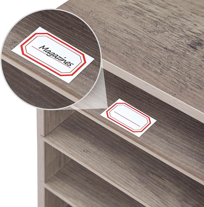 HOOBRO Literature Organizer, 27 Compartments Wooden Mail Organizer, Countertop - Image 7