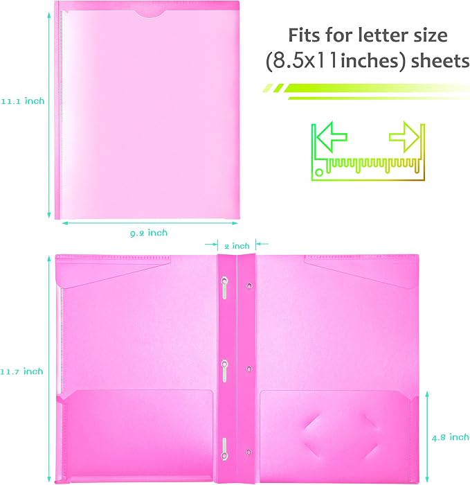 WOT I Heavy Duty Folders with Clear Front Pockets -18 Pack, Extra Thick Plastic - Image 6