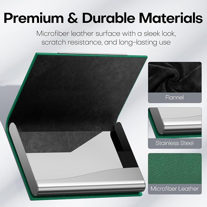Padike Business Card Holder, Business Card Case Professional PU Leather & - Image 3