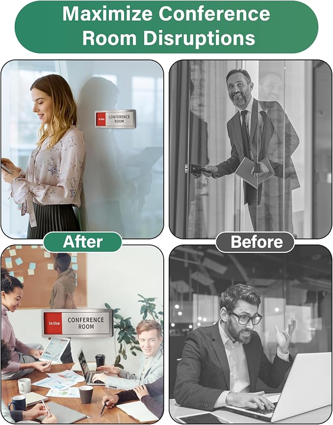 Meeting Room Sliding Door Signs Do Not Disturb, In Use/Available Slider Sign - Image 4