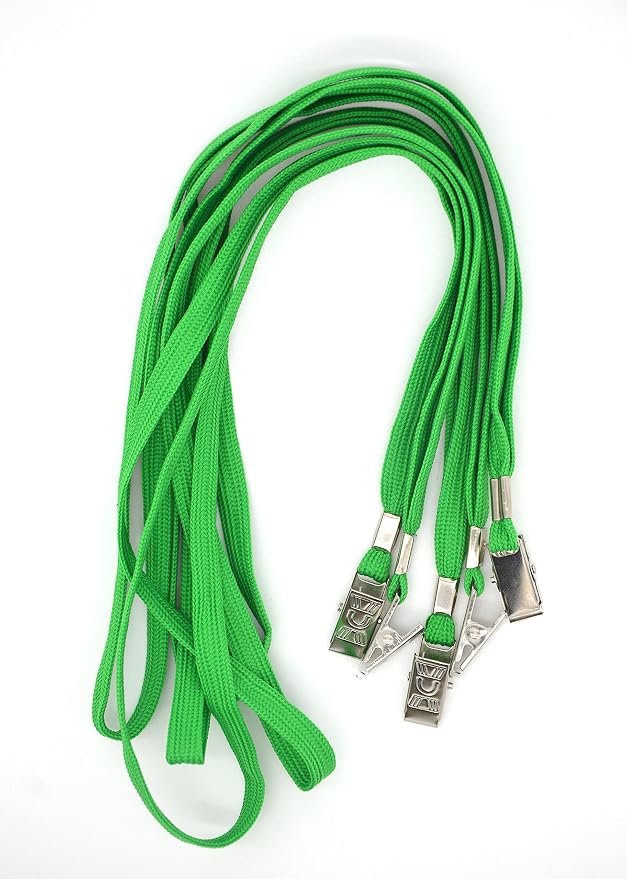 Bird Fiy 50 Pcs Cotton Lanyards Bulldog Clip 32-inch Flat Braid Neck Lanyard - Image 2