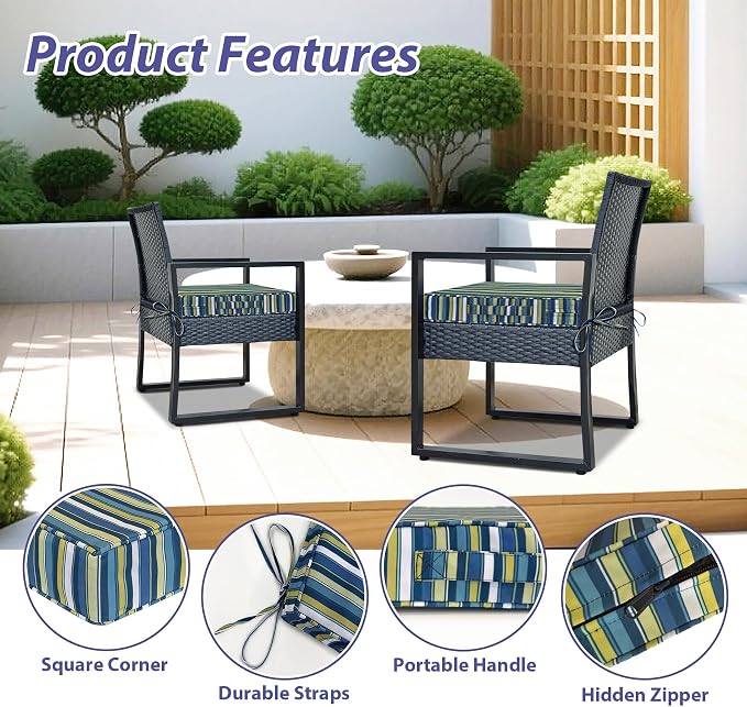 IPYNBAP Outdoor Chair Cushions Set of 4 -Waterproof Outdoor Seat Cushions - Image 5