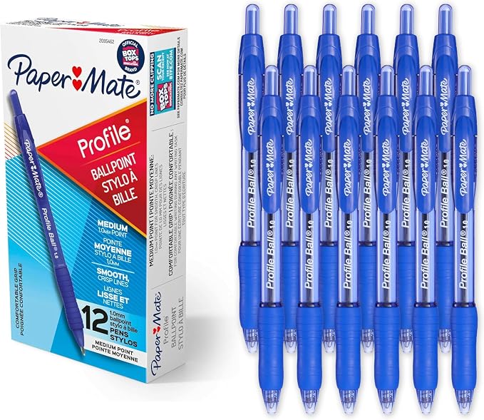 Paper Mate Profile Ballpoint Pens, Retractable, Medium Point, Comfortable Grip by Unknown