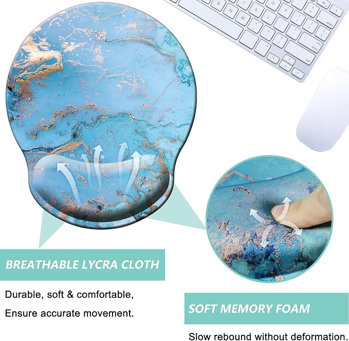 Mouse Pad with Wrist Support, Ergonomic Mouse Pad with Memory Foam Wrist Rest - Image 3