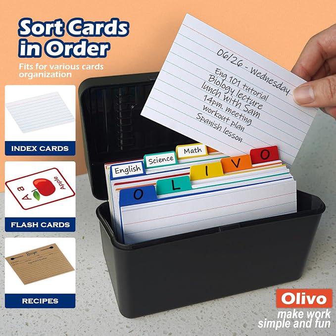 Olivo Index Card Dividers Tabs 4x6 Poly Plastic Card File Guides 4" x 6" - Image 7