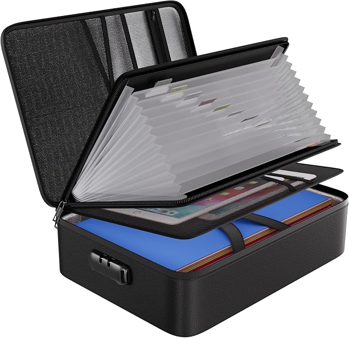 ENGPOW File Organizer Bag with 13 Pocket Accordion File Folder, Fireproof by ENGPOW