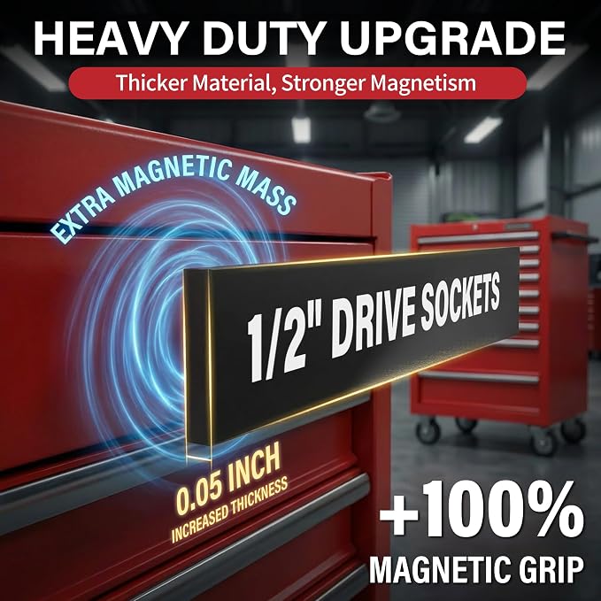 105 Pcs Magnetic Tool Box Labels, Heavy Duty Tool Chest Drawer Badges, 100 - Image 3