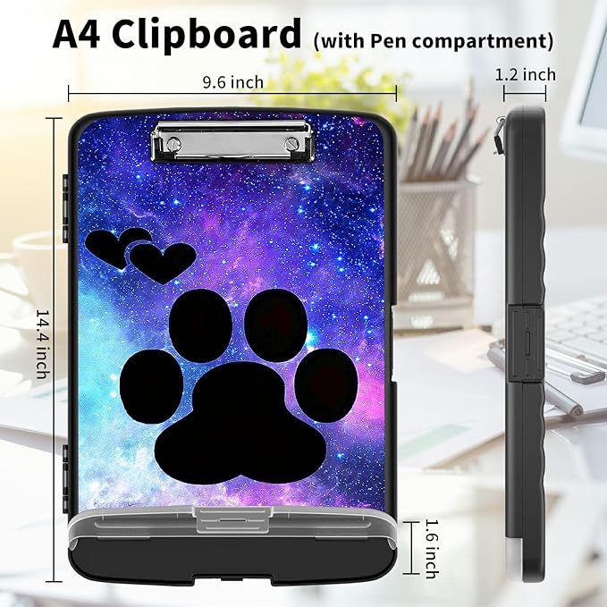 Clipboard with Storage High Capacity Plastic Nursing Clipboards with Pen Holder - Image 2