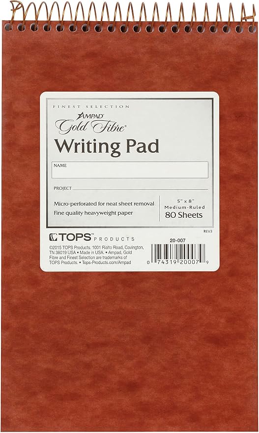 Ampad Gold Fibre Retro Writing Pad, 5 x 8, Medium Rule, 80 Sheets, 1 Each - Image 2