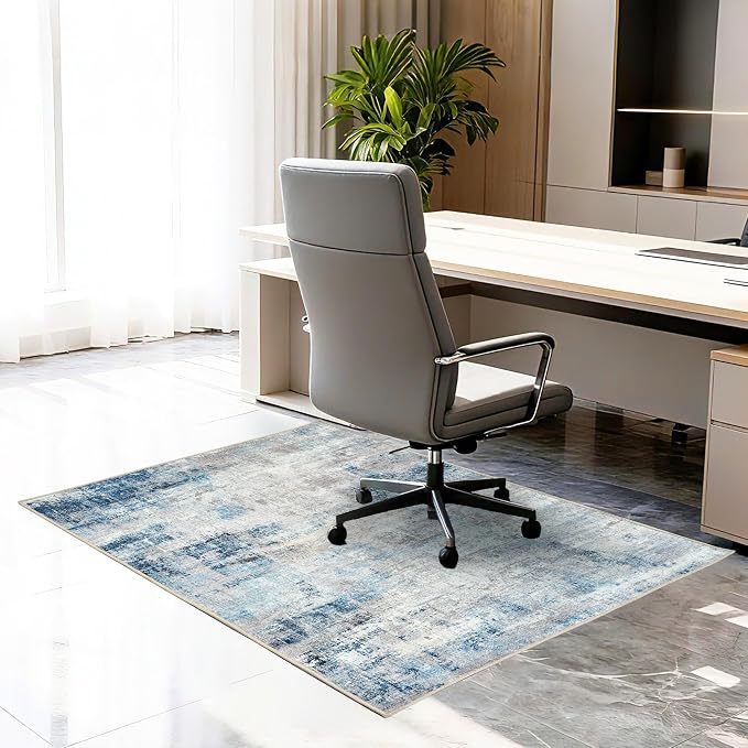 Office Chair Mat for Hardwood Tile Floor, Machine Washable Office Area Carpet by Ufeekare