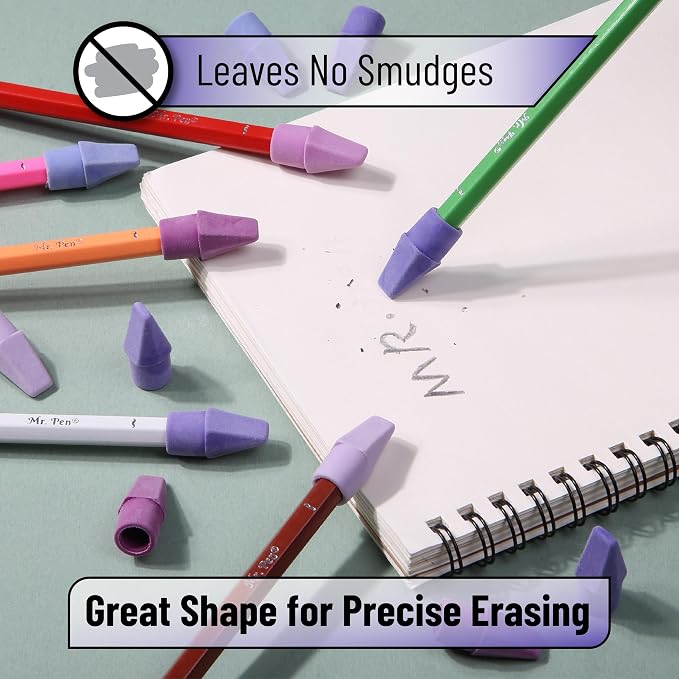 Mr. Pen- Pencil Top Erasers, 120 Pack, 6 Different Purple Shade Colors | - Image 5