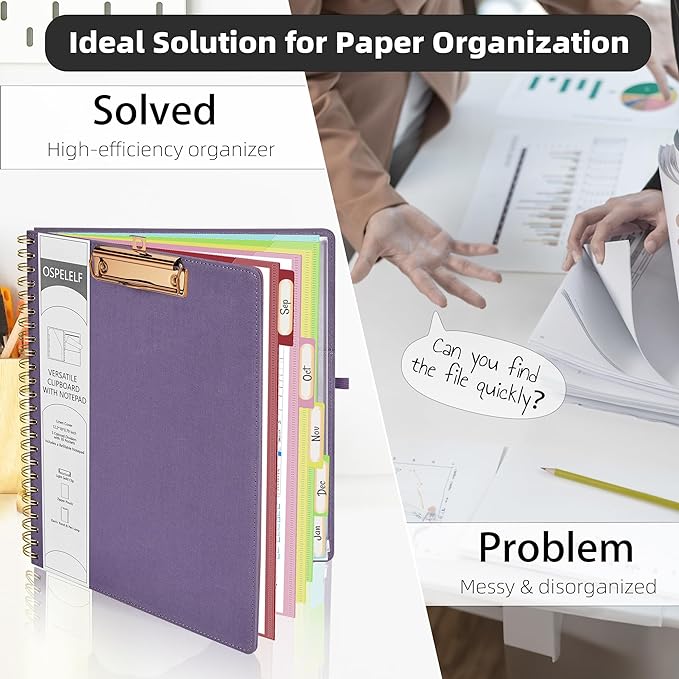 Ospelelf Foldable Spiral Clipboard Folio - Image 5