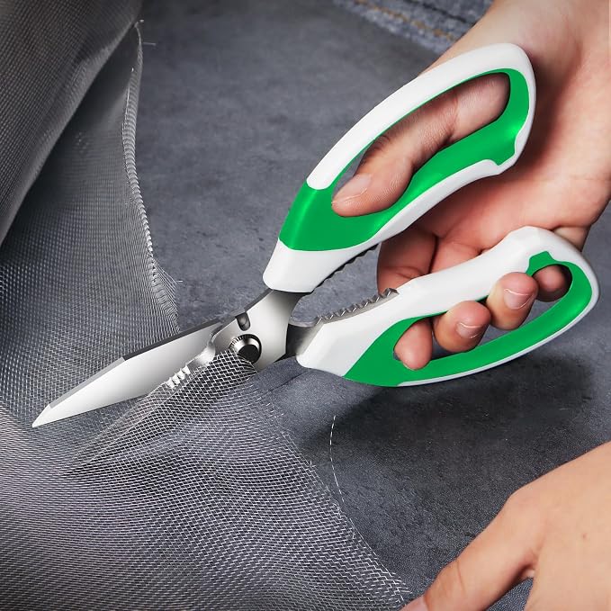 BoFuYuan 8-Inch Utility Scissors All Purpose Heavy Duty, Serrated Blade - Image 7
