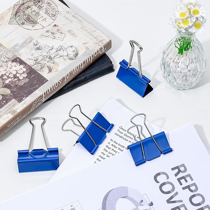Temiary 12 Pcs Binder Clips, 2 Inch Large Metal Binder Paper Clip - Image 7