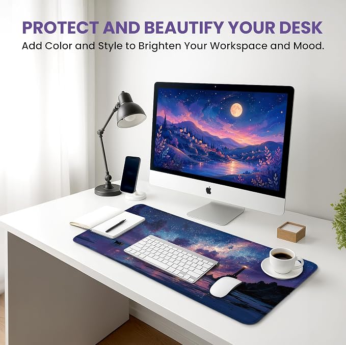 Aesthetic Desk Mat, Cute Luminous Rise Desk Pad Protector - Image 6