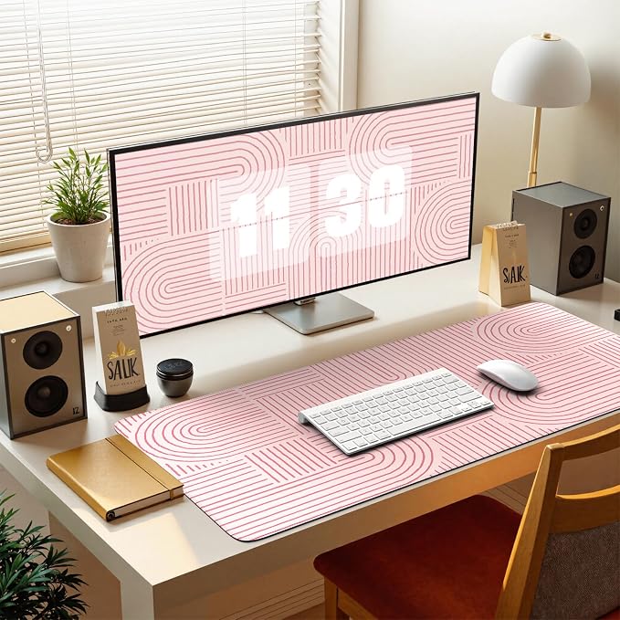 iCasso Pink Desk Matt for Desktop, Cute Desk Pad Mat, Large Mouse Pad, - Image 7