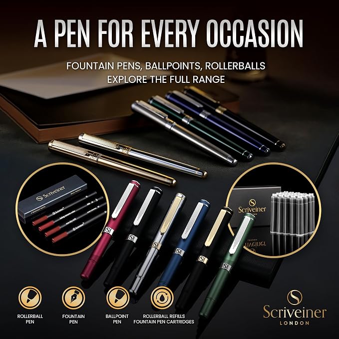 Scriveiner Midnight Blue Ballpoint Pen - Image 6