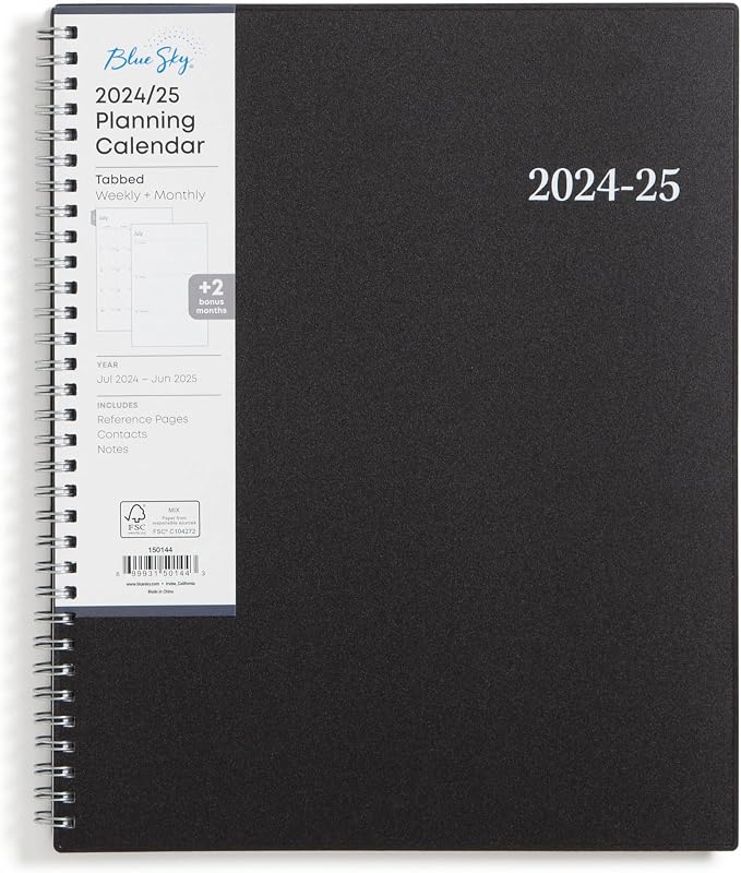 Blue Sky 2024-2025 Academic Year Weekly and Monthly Planner, July 2024 by BlueSky