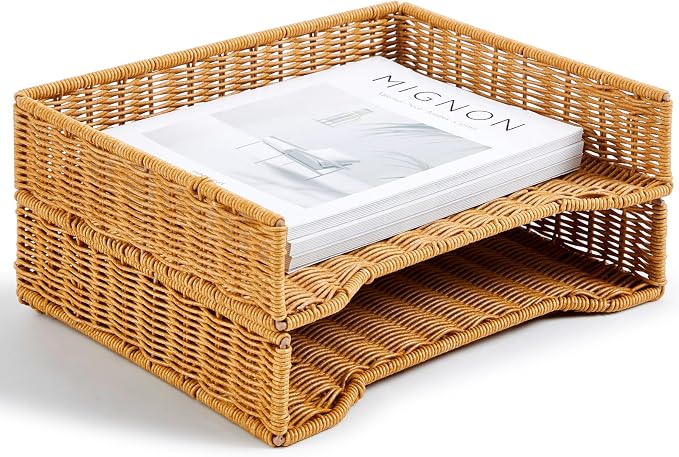 Yeaqee 2 Pcs Paper Tray Organizer by Yeaqee