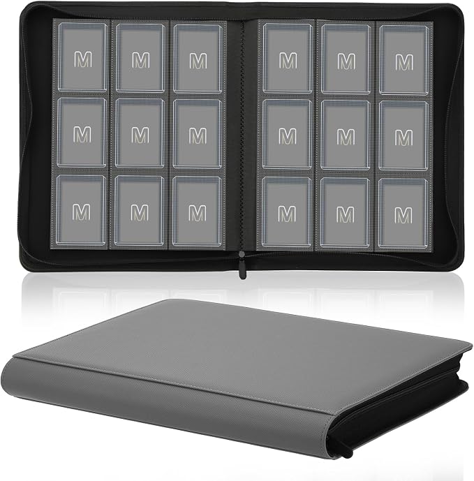 Toploader Binder, Trading Card Binder Storage Hold up 288 Cards 9-Pocket Top by MOSLA