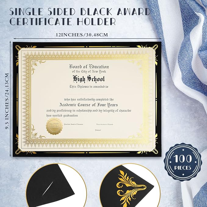 Fainne 100 Sets Certificate Paper Kit Single Sided Awards Holder - Image 2