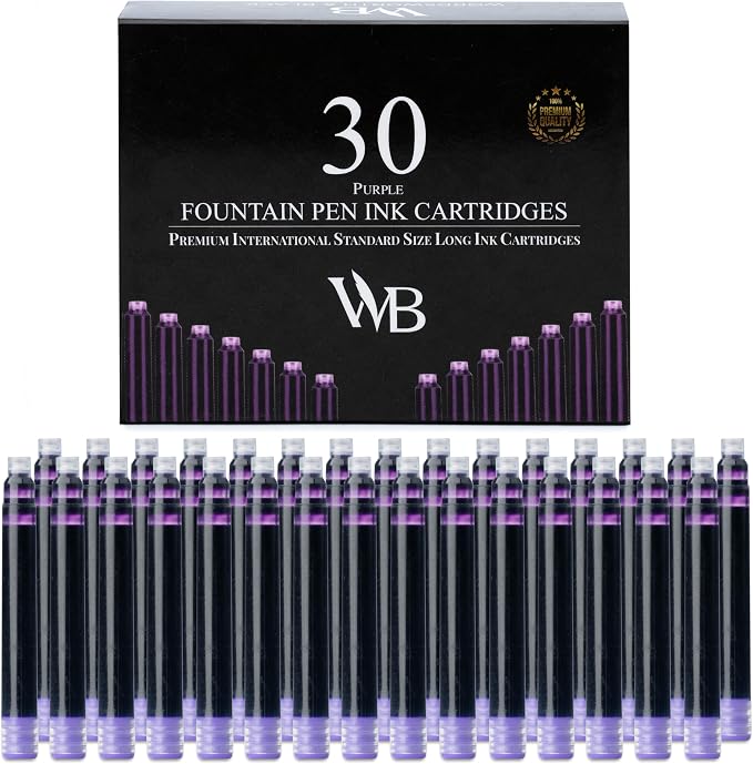 Wordsworth & Black Fountain Pen Ink Cartridge Refills, 30 Pack, International by WordsworthBlack