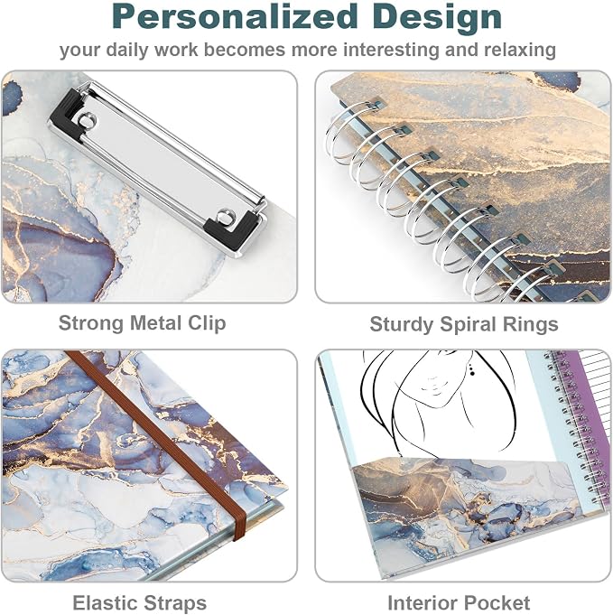 Hongri Clipboard Folio with Refillable Lined Notepad, 8.5 x 11 Folders with - Image 6