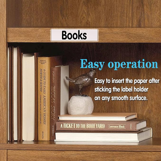 Self Adhesive Label Holders, ELEMGULY 100 Pack Adhesive Shelf Tag Shelf Label - Image 3