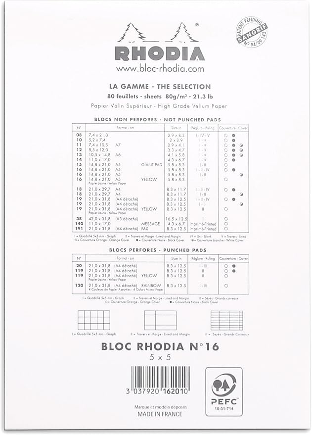 Rhodia Notepad, No16 A5, Squared - Image 3
