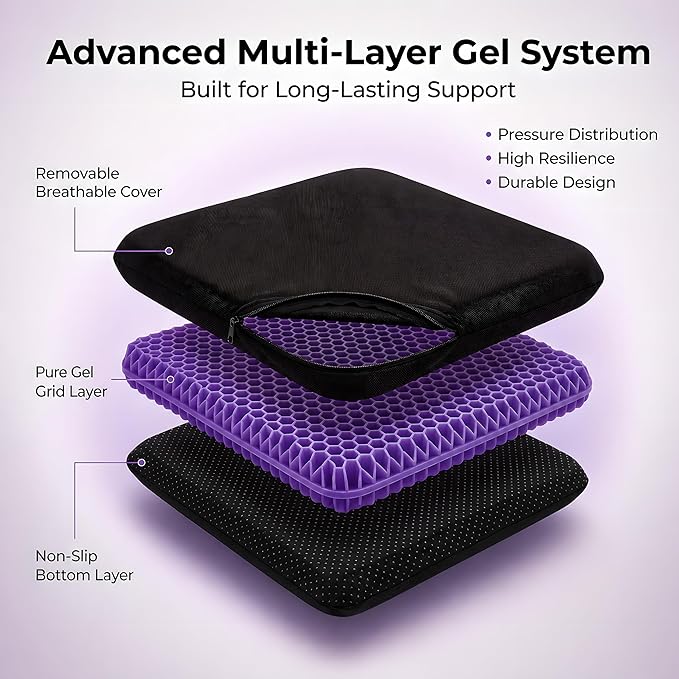 Extra Thick Large Pure Gel Seat Cushion - Image 3