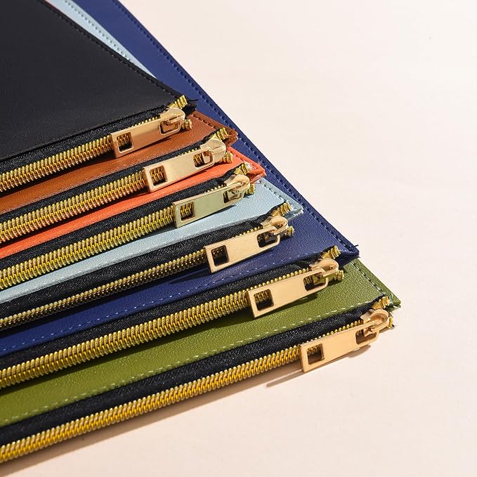 PU Leather A4 File Folder Zipper Document Holder Envelope Folder Case - Image 8