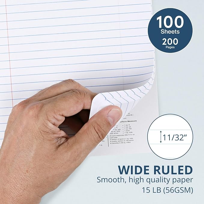ROARING SPRING Hard Cover Composition Notebook, 4 Pack, 9.75″ x 7.5″, Wide-Ruled - Image 2