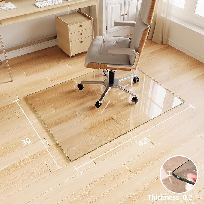 Tempered Glass Chair Mat for Carpet，30"x42" Office Mats for Rolling Chairs - Image 8