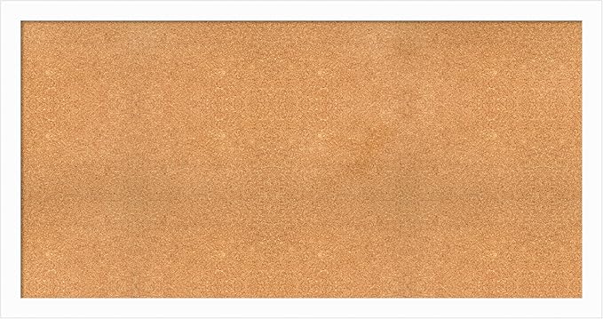 Amanti Art Natural Cork Board for Wall, 31x59 Vision Board with White Frame, Oversize Corkboard Office Decor for Home Organization, Casual Corkboard Pinboard to Display Items for Home Organization in-DeskLoop Office