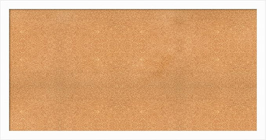 Amanti Art Natural Cork Board for Wall, 31x59 Vision Board with White Frame, Oversize Corkboard Office Decor for Home Organization, Casual Corkboard Pinboard to Display Items for Home Organization in-DeskLoop Office