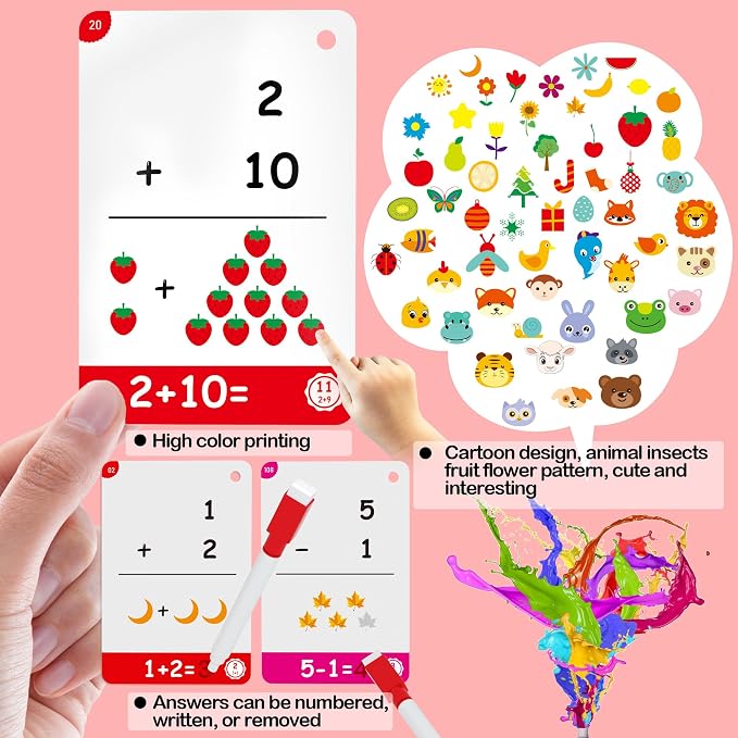 60Cards, 120 Pictures Math Flash Cards - Image 3