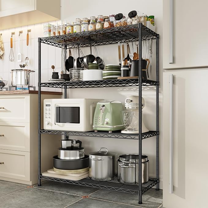 DurayLoly 4- Shelf Metal Shelving Unit Adjustable Storage Shelves Heavy Duty - Image 2