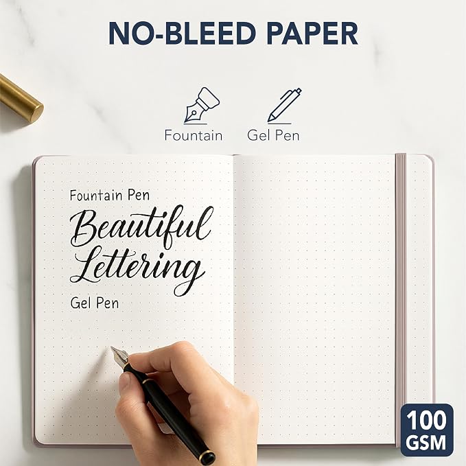 Mr. Pen- Dotted Journal Notebook, A5 Medium Size | 160 Pages, Fabric Hardcover - Image 3