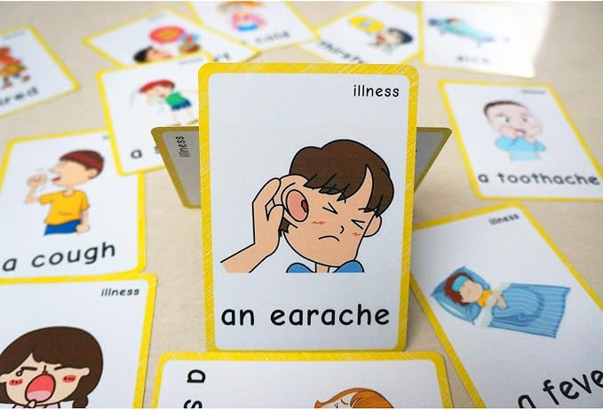 SANTSUN 14 Illness & Disease Expression English Flash Cards, Study Cards - Image 3