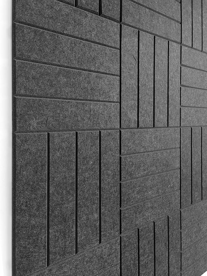 Large Cork Board Alternative - 12-Pack Felt Wall Tiles with Safe Removable Adhesive Tabs, Cork Wall Tiles Bulletin Board Home Office Essentials - Gray Black-DeskLoop Office
