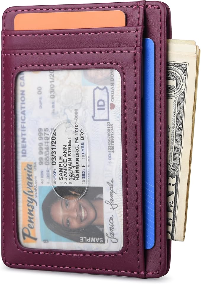 Buffway Slim Minimalist Front Pocket RFID Blocking Leather Wallets - Image 2