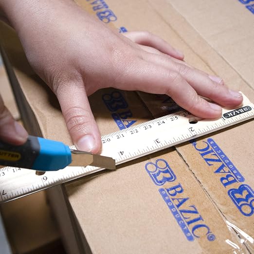 BAZIC Products 12 in Wooden Ruler, Inch & Metric, 24-Box | 12 in; clear inch - Image 7