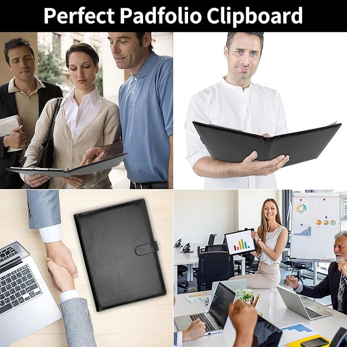 Professional Padfolio with Clipboard, Faux Leather Portfolio Folder Binder - Image 8