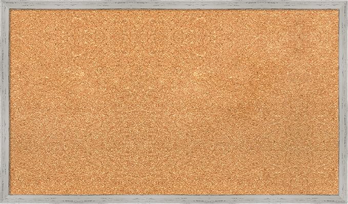 Amanti Art Natural Cork Board for Wall, 17x29 Vision Board with White Frame, Medium Corkboard Office Decor for Home Organization, Cottage Corkboard Pinboard to Display Items for Home Organization in-DeskLoop Office