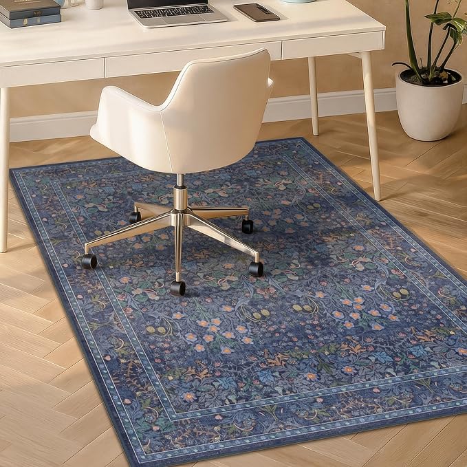 JTJ Office Chair Mat for Hardwood Floors 36" x 48", Boho Under Desk Rug - Image 3