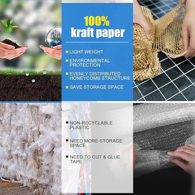 Honeycomb Packing Paper Roll Dispenser for Packaging, Improve Packing Efficiency, Kraft Wrapping Paper Holder Manual Cutter Machine for Small Business, Dispenser Machine Only, Core Size 2inch-DeskLoop Office
