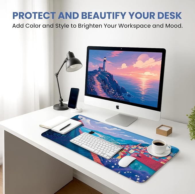 Aesthetic Desk Mat, Cute Hillside Cat Desk Pad Protector - Image 6