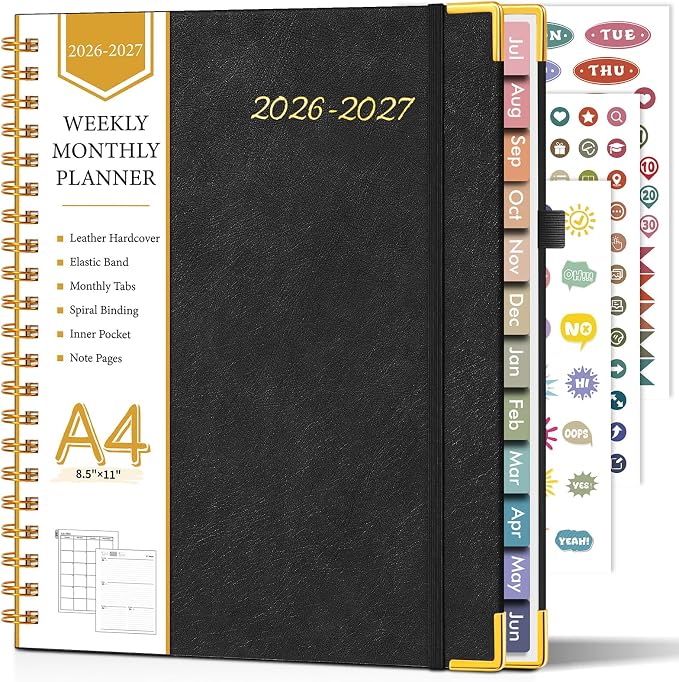 Academic Planner 2026-2027, Hardcover Leather Weekly and Monthly Calendar by Unknown