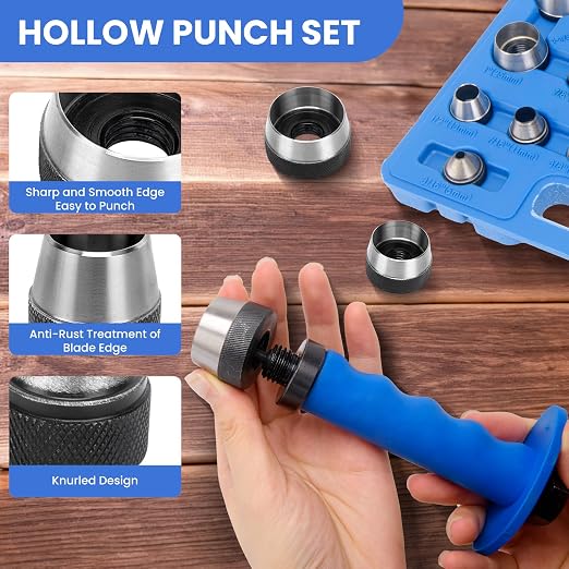 Hollow Punch Set with Pin Point Punch Shaft, Hollow Punch Kit - Image 4