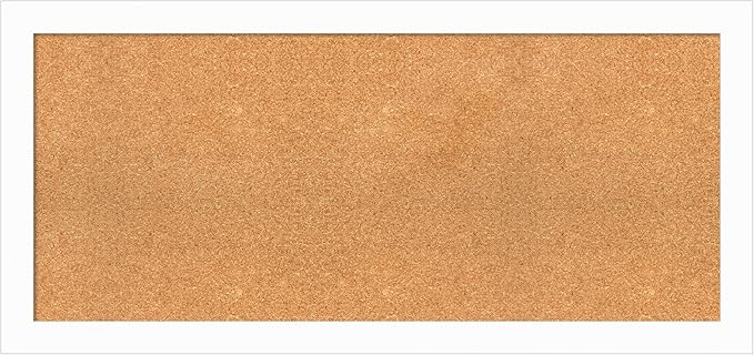 Amanti Art Natural Cork Board for Wall, 21x45 Vision Board with White Frame, Oversize Corkboard Office Decor for Home Organization, Casual Corkboard Pinboard to Display Items for Home Organization in-DeskLoop Office